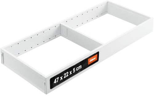 Blum AMBIA-LINE Schubladen-Organizer Stahl 47×20×5 cm | Seidenweiß | Küche | Magnetplattenhalter – kein Verrutschen | Besteckeinsatz & Schubladentrenner aus Stahl | Für Küche, Bad & Kleiderschrank