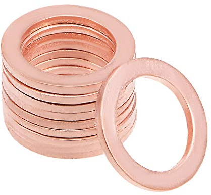 sourcing map 14x20x1,5mm Kupfer Unterlegscheiben 10 Stk Für Schraubenbolzen | Farbe Kupferton, Druckverteilung, Ersatz Für Beschädigte Unterlegscheiben, Allgemeine Verwendung Für Maschinen Und Möbel