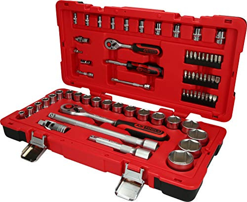 KS Tools 951.0668 Juego de llaves de vaso de 1/4+1/2, 68 pzs