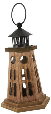 Uonlytech Kerzenhalter Aus Holz in Leuchtturmform Vintage-teelichthalter Heim- Und Bürodekor Für Kerzenfans
