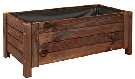 BOGATECO Pflanzkasten Pflanzkübel Groß Außen aus Holz 80 x 38 x H30 cm | Anthrazit | Blumen-Topf Perfekt für Garten, Terrasse & Balkon | Stabile Blumenkaste und Robuste Konstruktion | Imprägniert