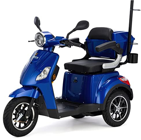 VELECO DRACO LIT-ION - Dispositivo de movilidad de 3 ruedas - Totalmente ensamblado y listo para usar - Batería extraíble de iones de litio - Freno magnético automático (AZUL)