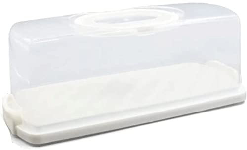 OLOTU Ventilado Panera de Material PP, Soporte de Pan Multifuncional con Tapa Transparente, panera Transparente de Gran Capacidad con asa portátil Caja de Pan