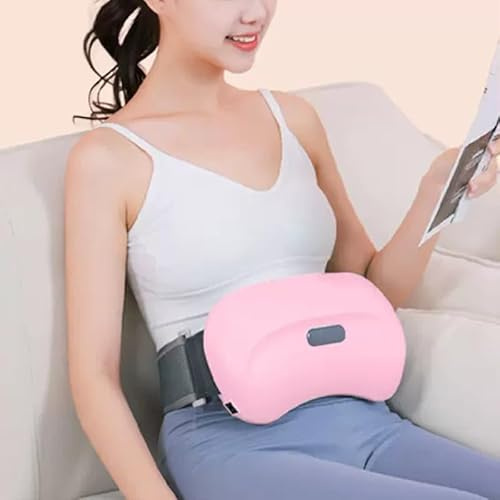 SanGin Bauchmassagegerät, Bauchknetmaschine, Vibrationsheizgerät, Großflächige Massage, Konstante Temperatur heiße Kompresse, wiederaufladbar,Rosa