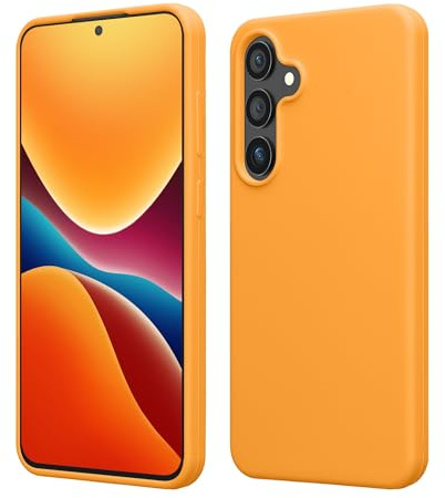 kwmobile fodral kompatibelt med Samsung Galaxy S24 fodral - tunt mobilfodral i silikon - mobilfodral mjuk yta - trådlös laddning - Fruity Orange