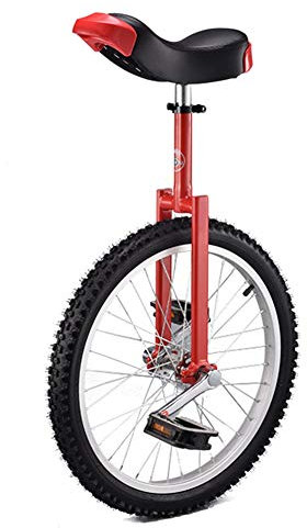 Trainer-Einrad für Kinder/Erwachsene, rotes Einrad-Training, 16, 18, 20 Zoll Räder für Kinder, Mädchen und Jungen, robustes Kinderfahrrad, verstellbarer Sitz, Tragfähigkeit 150 kg (rotes 20-Zoll