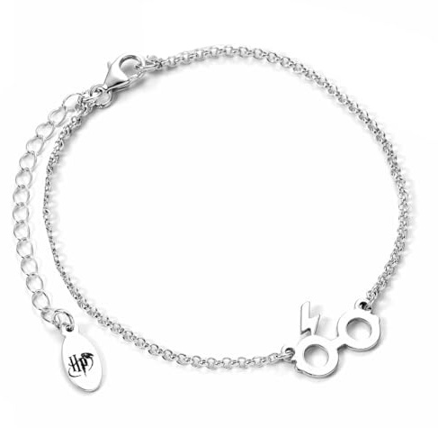 Harry Potter Charm-Armband aus Sterlingsilber mit Brille und Blitzbolzen