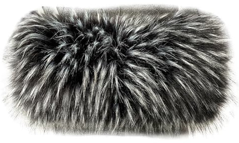 ihreesy Kunstpelz Hand Muffs, 40cm x 20cm Plüsch Handwärmer Winter Winddicht Armwärmer Damen Kunstpelz Muffs Warme Hand Muffs Handwärmer Kunstfell Muff Armwärmer,Schwarz