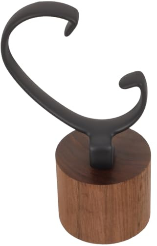 WOFASHPURET 1 Pc Watch Stand - Walnut Wood Base Display Holder with Detachable C-Ring for Single Wristwatch Storage Compact Desktop Organizer for Men Women Home Office 5.11 x 1.88 In