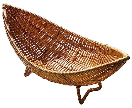 Frutero de ratán Cesta de aperitivos tejida Bandeja de perfume Bandeja de comida ovalada Cesta de mimbre Cestas de almacenamiento de barcos Cesta de almacenamiento de ratán Estante de verduras de rat