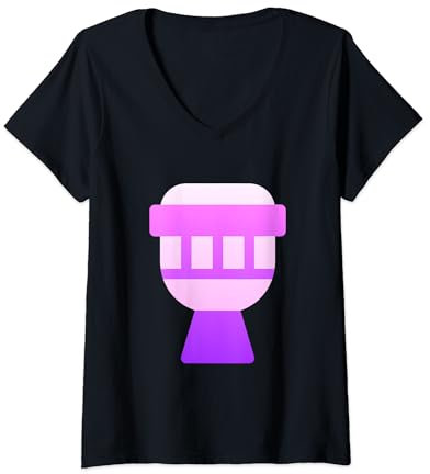 Damen Wirklich wie Djembe African Drums T-Shirt mit V-Ausschnitt
