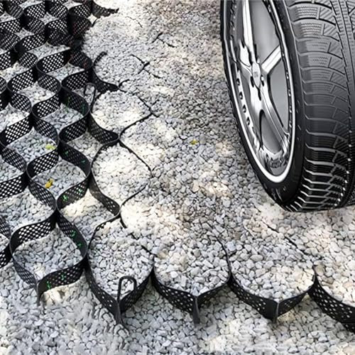 SSDDLZEQ Einfahrtsgitter, mit Kies stabilisierte Geozelle, Bodengitter for Parkplätze/Hof/Garten, Schlammkontrollgitter, schneidbares Schuppengrundgitter(8m x 6m (26FT x19.5FT))