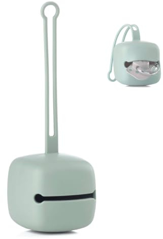 Jané Boîte à Sucette en Silicone Bébé, Capacité 2 Sucettes, Attache Facile, Flexible et Résistante, Sans BPA, Compatible Lave-vaisselle, Verte