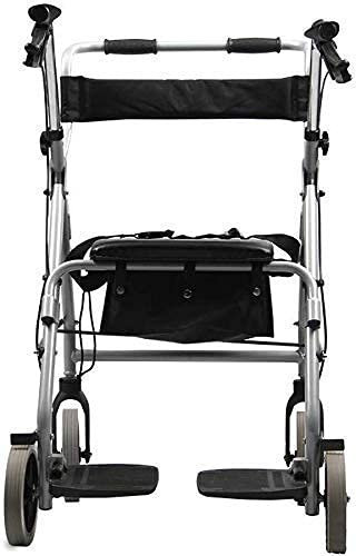 sjdoPulse Zusammenklappbarer 4-Rad-Rollator Mit Sitz Und Aufbewahrungskorb, Aluminium-Gehgestell, Abschließbare Bremse, Eingeschränkte Mobile Hilfe, Standard-Gehhilfe, Leicht