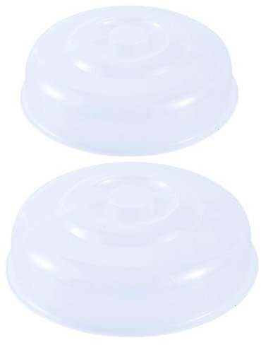 Cubierta de placa de microondas, 2 piezas 8 '' ＆ 9 Cubierta de salpicaduras de microondas redondas transparentes sin BPA con ventilación de vapor, cubierta de microondas pequeña a prueba de polvo con