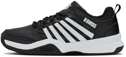 K-Swiss Scarpe da tennis Court Express 2 Uomo, Nero/Bianco/Verde Fluo Morbido, 43 EU