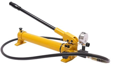 CP-700 Hydraulisk handpump med manometer, manuell hydraulpump (700bar, oljelagring: 700 cc, slangar 1,9 m, ZG3/8 tum gränssnitt, högtrycksolja 2,3 cc, i kombination med hydrauliska verktyg användning