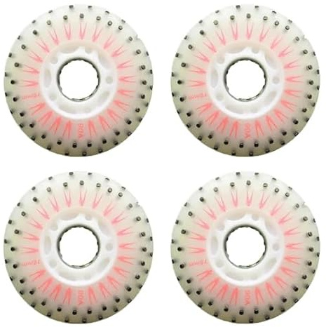 LED-beleuchtete Inline-Skate-Rollen, 70–80 mm, Härtegrad 90A, mehrfarbig, 52 Feuersteinpartikel (rotes Licht, 80 mm)