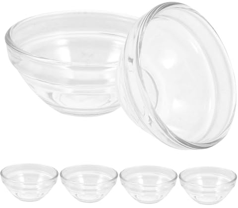 Angoily 6 pièces Bol Verre Transparent Empilable pour Desserts et Préparation Petits Ramequins Polyvalents pour Puddings Salades et Fruits Vaisselle Sécurisée et pour Cuisine