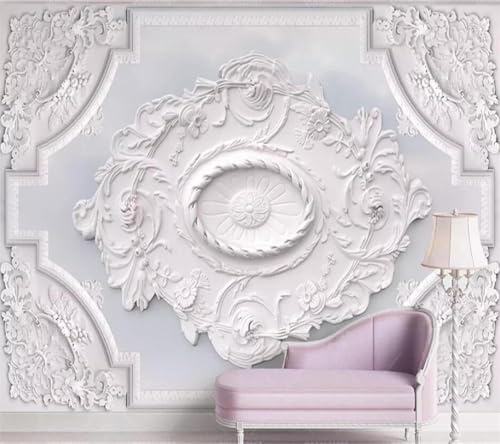 Tzxztt Simplicité Relief Blanc Plâtre Créativité Papier Peint 3d Moderne Soie Texturée Haut De Gamme IdéAl Pour Le Salon Et La Chambre à Coucher-430cm×300cm