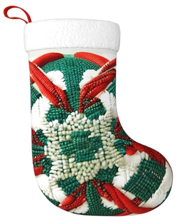 YYHWHJDE Wool Christmas stocking with soft printed pattern, lightweight, with good tactile feeling, easy to hang