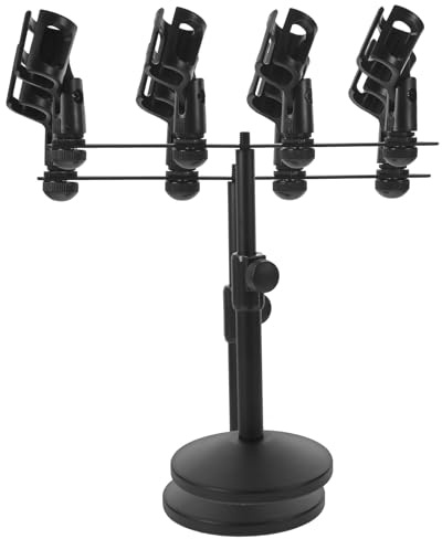 UPKOCH Soporte de micrófono de mesa: soporte de micrófono de escritorio para entrevistas en la mesa. Ideal para podcasts, chats en línea, conferencias, charlas y reuniones.