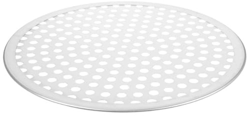 BESPORTBLE Plaque à Pizza Perforée en Aluminium Lisse, Moule Rond 12 Pouces, Adapté la Cuisson au Four et Utilisation Cuisine Professionnelle