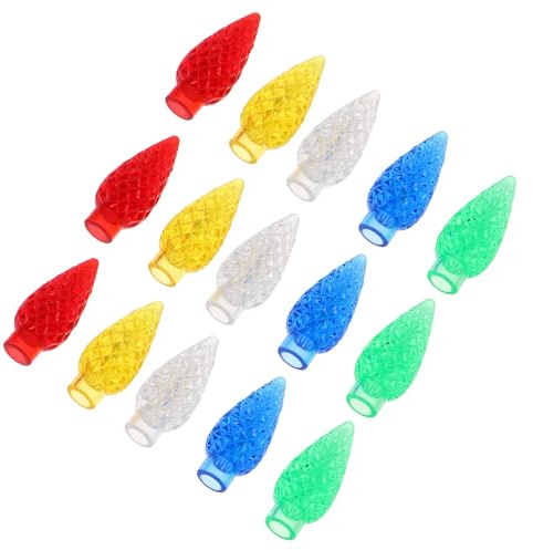 OATIPHO Coprilampada a Ghianda Multicolore Infrangibile, 250 Pezzi Tappi per Lampadine Led, Accessori per Decorazioni Luminose da Patio e Luci a Stringa per Feste All’aperto