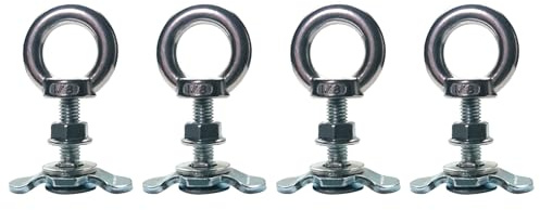 Ponezg 4 Stück Schraubfitting für Zurrschiene Airlineschiene Zubehör M8x40mm mit Flanschmuttern und Ringmutter M8, Schraubfitting für Zurrschiene Airline Schienen Wohnmobil Zubehör