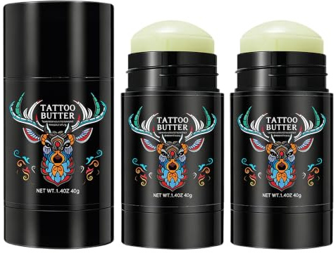 80g Tattoo Aftercare Cream, Brightening Butter Stick for Old & New Tattoo Care, Moisturiser Balm for Color Enhance Daily Maintenance