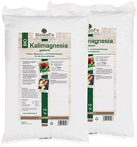 HaGaFe Bio Patentkali Kalimagnesia Herbstrasendünger Kali Dünger Kaliumdünger Obstdünger Gemüsedünger Weindünger (30 kg (2 x 15 kg) für 600 m²)