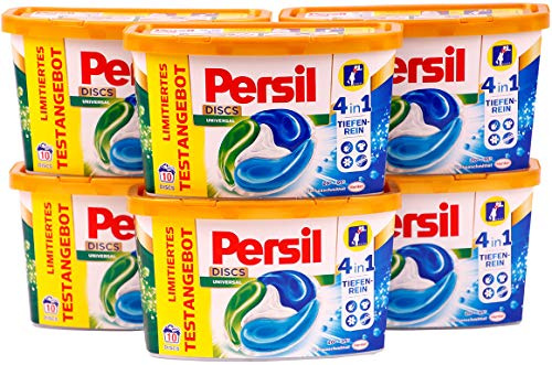 Persil Universal 4in1 DISCS (60 Waschladungen), Universal Waschmittel mit Tiefenrein Technologie, Vollwaschmittel für reine Wäsche und hygienische Frische für die Maschine