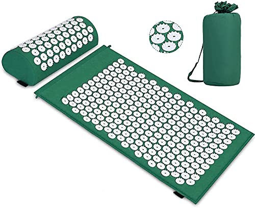 Acupressure Set Acupressure Mat with Pillow for Soothing Relaxation and Massage, Relieve Back Pain, Head Neck Pain, Stress and Sleep Disorders at Home, Office or Travel