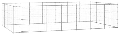 vidaXL Hundgård för utomhusbruk galvaniserat stål 33,88 m², hundhus, hundburar, inhägnad, hundbur, hundstaket, inhägnader, hundstaket, hundgård