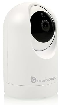 Smartwares Telecamera IP per interni CIP-37553 - Pan/Tilt - WiFi Motion Detection & Tracking - Risoluzione video 2K - Comunicazione bidirezionale - Visione notturna