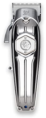 HEY JOE - Clipper Machine, Máquina Profesional de Cortar Pelo Inalámbrica para Cabello y Barba de Hombre, Motor potente de 6.000 R.P.M, Plateado
