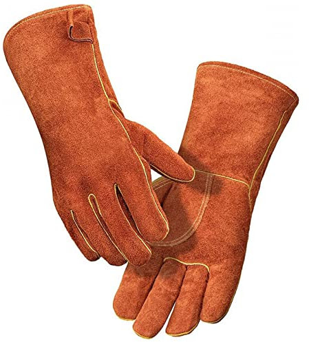 AAKOMA 2 Grillhandschuhe, Verbrühschutz-Wärmeisolationshandschuhe für sicheres Grillen, Sicherheitsausrüstung für Hände und Arme zum Backen, Camping, Kochen, Grillen, Schweißen