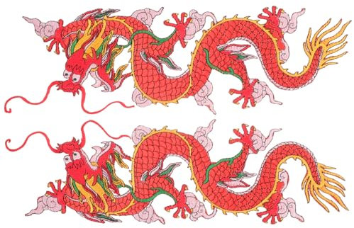 EXCEART 2stücke Kompakte Dragon Design Aufnäher Kleine Stickerei Patches Für Jacken Mützen Taschen Dekorative Applikationen Zum Reparieren Und Verzieren Von Kleidung