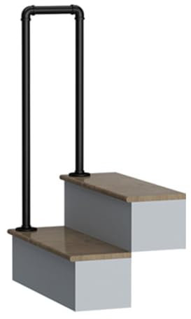 YFSJJ U-Form Geländer AußEn,Eisen Treppengeländer,Handlauf Treppe,Handläufe für Treppen,Rutschfester Sicherheits-Haltegriff für Kinder/Ältere Treppengeländer Innen-Außen(Size:U 85cm,Color:Schwarz)