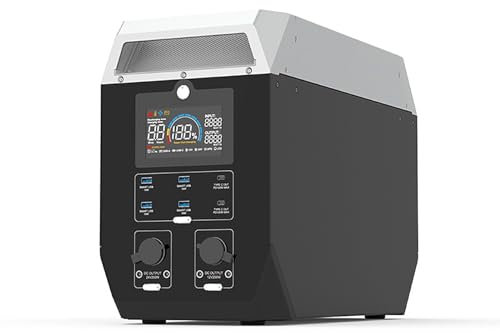 FXNFXLA 2000W Portable Power Station,2000Wh Solar Generator,Home Battery Backup,AC Outlet, DC, USB Generators for Camping Rvs,Home Use