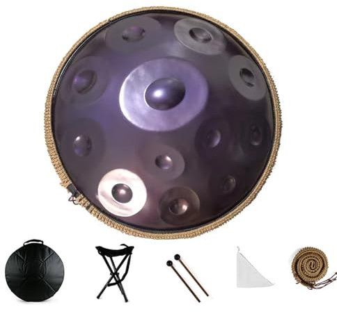 MEOYCHB Handpan-Trommel Instrument 10/12 Noten 22-Zoll-Handpan-Trommel 432 Hz Handpan-Trommel in d-Moll,Hohe Qualität Handpan Drum,für Klangheilung, persönliche Meditation