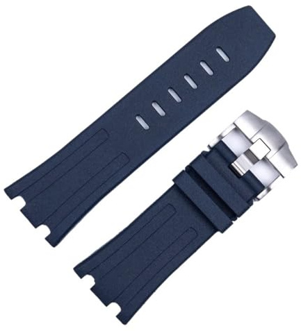 EAMOM Bracelet de montre de Sport en caoutchouc Silicone, pour Audemars et Piguet Royal Oak, Original AP 15710 26470, 28mm, accessoires (Color : Blue-silver, Size : 28mm)