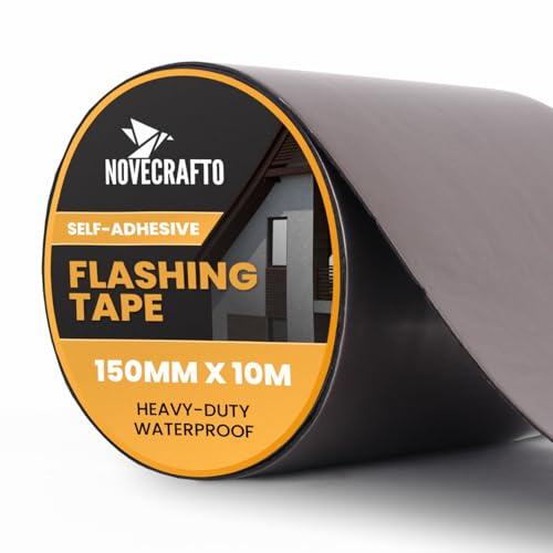 Strong Self Adhesive Flashing Tape for Roofing 5.91”/ 150mm Width, 32.8ft / 10M Lead Flashing Roll for Bitumen Roof, Chimney, and Gutter Repairs - Waterproof & Long-lasting - Instant Watertight Seal