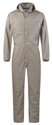 Yukirtiq Combinaison de Travail pour Homme Agriculteur Combinaison Chantier Cote de Travail Jardinage Combinaison Capuche Travail, Kaki, XL