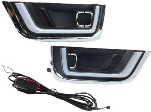 Luces de circulación diurna Riloer, luz LED ámbar + blanca, luz de advertencia para automóvil, indicadores de luz de emergencia de 12 V compatibles con Toyota Land Cruiser LC300 2022-2023