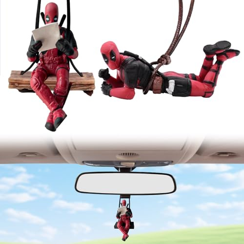 Pendentif pour Rétroviseur de Voiture, 2 Pcs Anime Ornement Intérieur, Accessoires et Charme pour Voiture