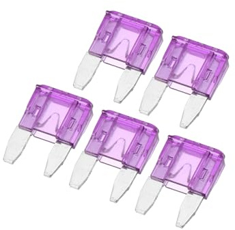 Motoforti 5 Pcs Mini 3AMP APM/ATM Universal Car Fuse Blade Style Fuses | Short Circuit Protection, Automotive Car Boat Truck SUV RV, Plastic Metal, Purple