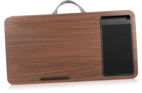 CAXUSD Portable with Mouse Pad and Device Ledge Laptop Table Stand Lap Desk Dual Cushion Pads Carbon Fiber and Cloth Material, for Studying and Entertainment Use