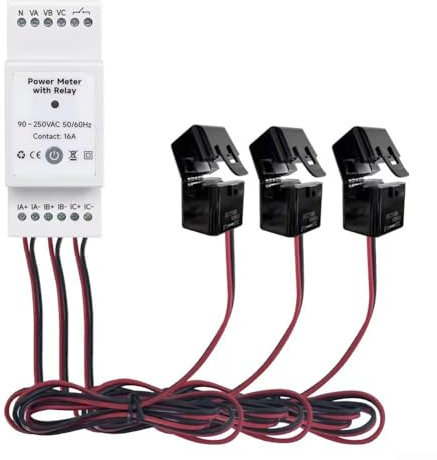 WiFi-Smart-Energiezähler, WLAN-Fernbedienung mit App, WiFi-Energie-Monitor, Energieverbrauchsmesser, Datenmanagement (Stromzähler + CT) (80 A)