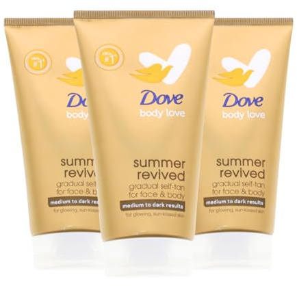 3 x Dove Summer Revived Körperlotion, mittel dunkel je 75ml